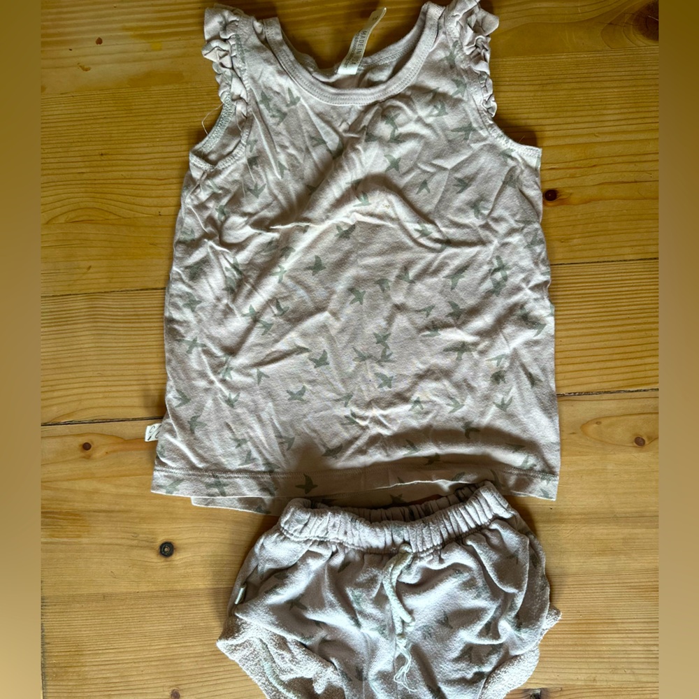 Childhood’s Clothing tank and shorts outfit with bird print